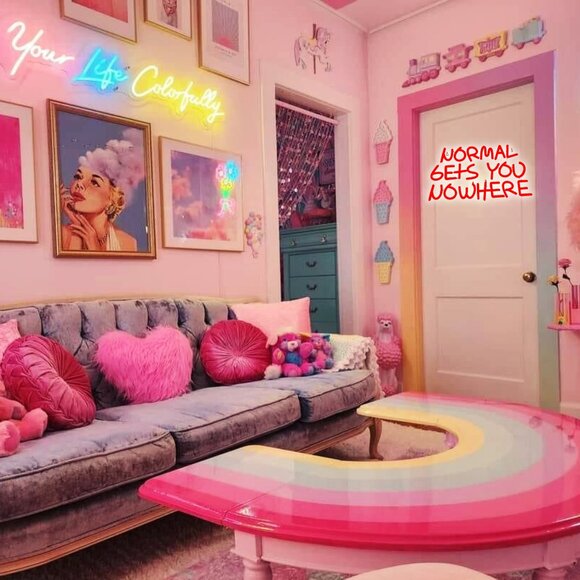 NORMAL GETS YOU NOWHERE Pink Red Neon Light LED Wall Indoor Room Dorm Decor - Picture 17 of 17